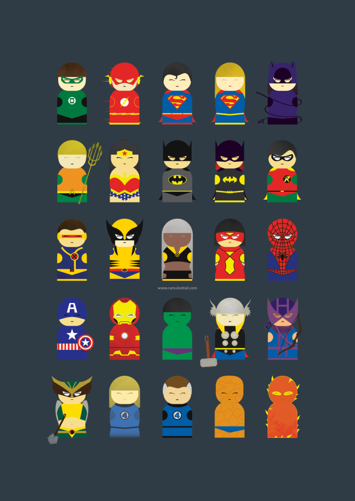 25 Marvel&DC characters poster 2015 version